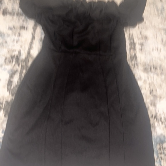 Black puff sleeve mini dress - Picture 5 of 8